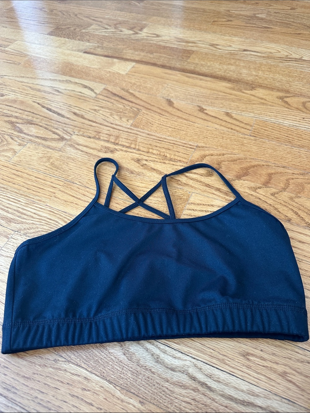 Black Strappy Women's sports bra - Lightweight Coverage